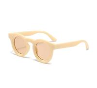MUTYNE Vintage Runde Sonnenbrille Damen Persönlichkeit Klassische Sonnenbrille Herren Mode Jelly Farbe UV400 (Beige)