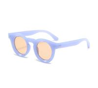 MUTYNE Vintage Runde Sonnenbrille Damen Persönlichkeit Klassische Sonnenbrille Herren Mode Jelly Farbe UV400 (Blauer Tee)