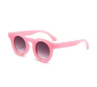MUTYNE Vintage Runde Sonnenbrille Damen Persönlichkeit Klassische Sonnenbrille Herren Mode Jelly Farbe UV400 (Pink)