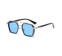 MUTYNE Vintage-Sonnenbrille für Damen und Herren, klassische quadratische Brille mit Metallrahmen, modische Sonnenbrille, C2, Einheitsgröße
