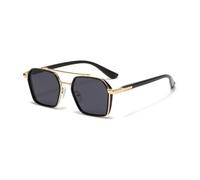 MUTYNE Vintage-Sonnenbrille für Damen und Herren, klassische quadratische Brille mit Metallrahmen, modische Sonnenbrille, C1, Einheitsgröße