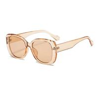 MUTYNE Vintage Sonnenbrille mit quadratischem Rahmen für Damen und Herren, Luxus-Sonnenbrille für Straßenfotografie im Freien, UV400 (Champagner)