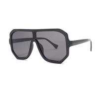 MUTYNE Vintage Übergroße Sonnenbrille mit Leopardenrahmen für Damen, einteilige Linse, Brillenschirme für Herren, winddichter Schutz, Sonnenbrille für Damen, UV400, C1 Schwarz, Einheitsgröße