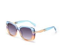 MUTYNE Yooske Outdoor-Sonnenbrille mit Farbverlauf, personalisierbar, klassisch, einfarbig, für Damen, Vintage, groß, oval, UV400 (blau, orange, grau)