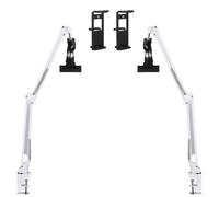 Muuookka 2-Teiliger Weißer Verstellbarer Stickrahmenständer für Handarbeiten, Stickrahmen-/Tablet-/Desktop-Ständer, 360° Drehbar