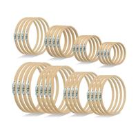 Muuookka Bambus-Kreuzstichrahmen zum Basteln und Dekorieren, 32-Teiliges Stickrahmen-Set in Den Größen 4 Bis 12