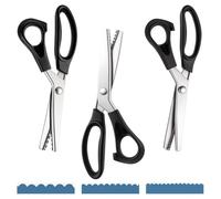 Muuookka Zackenschere in 3 Größen für Bastelarbeiten und Papierschneiden, 3 Mm, 5 Mm, 7 Mm, Wellenschere, für Leder, Stoff, Bastelpapier