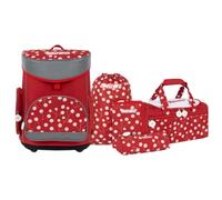 MUWO Kinder Schulranzen Set 5tlg. ergonomischer Leichter Schulrucksack mit Sporttasche, Turnbeutel, Federmappe, nur 920 Gramm (Blumen Design)