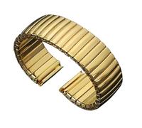 MUXUMAO 12/14/16/18/20/22mm Metall Elastische Expansion Armband Einziehbare Edelstahl Strap Stretch Uhr Band(Gold,14mm)