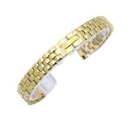 MUXUMAO Edelstahlarmband 6 mm 8 mm 10 mm 12 mm 14 mm Ersatzband Damen-Uhrenarmbänder aus Metall(Gold,10mm)