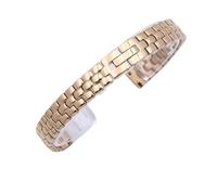 MUXUMAO Edelstahlarmband 6 mm 8 mm 10 mm 12 mm 14 mm Ersatzband Damen-Uhrenarmbänder aus Metall(Rose Gold,8mm)