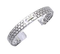MUXUMAO Edelstahlarmband 6 mm 8 mm 10 mm 12 mm 14 mm Ersatzband Damen-Uhrenarmbänder aus Metall(Silver,6mm)