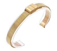 MUXUMAO Schnellverschluss-Uhrenarmbänder aus Edelstahl-Mesh in den Größen 8 mm, 10 mm, 12 mm, 13 mm, 14 mm, 15 mm und 16 mm. Universelles Design. Damen-Uhrenarmband.(Gold,14mm)