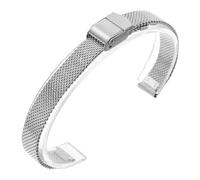 MUXUMAO Schnellverschluss-Uhrenarmbänder aus Edelstahl-Mesh in den Größen 8 mm, 10 mm, 12 mm, 13 mm, 14 mm, 15 mm und 16 mm. Universelles Design. Damen-Uhrenarmband.(Silver,14mm)