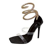 MUYEY Damen-Sandalen, 11 cm, Peep-Toe, Stiletto-Pumps für Party, Anzieh, Hochzeit, Kleid, Pumps, schwarz, 37