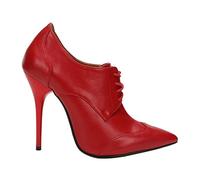 MUYEY Damen Spitzschuh 12CM Pumps Damen Spitz Schnürung High Heel Sexy Slip on Stiletto Pumps Party Prom Hochzeit Schuhe Mit Absatz,Rot,39 EU