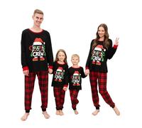 MUYOGRT Weihnachten Familie Pyjama Set, Weihnachtspyjama Weihnachten Schlafanzug Familie Outfit, Matching Christmas Pyjamas Couple Set, Schlafanzug Outfit für Damen Herren Kinder(26,Mama)