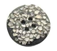 MUZIT Knöpfe, 20er-Pack Harzknöpfe, 4 Löcher, Holzknöpfe in Rockoptik, runde Bastelknöpfe, kleine, Retro-Nähknöpfe for Scrapbooking(Black,18mm)