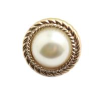 MUZIT Knöpfe, 30er-Packung Perlmuttknöpfe im Vintage-Stil, runde, Ösenknöpfe mit Metallschaft als Ersatz, Hosenknöpfe, Bastelknöpfe(Gold,15 mm)