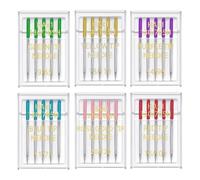 MVOSJFIE Universal-Nähmaschinennadeln in 6 Größen, Normale Spitze, Flacher Schaft, Kompatibel mit Singer, 30 Stück