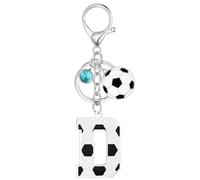 MWOOT Schlüsselanhänger Fußball Buchstabe D, Schlüsselanhänger mit Fussball Anfangsbuchstaben Anhänger für Jungen Mädchen, Fußballfans Geschenke Schlüsselringe für Rucksack Handtaschen Charms