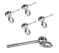 My-Bead 3 Paar Ohrstecker 925 Sterling Silber mit 3mm Kugel Ohrschmuck Rohling für die Schmuckherstellung DIY
