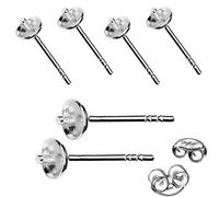 My-Bead 3 Paar Ohrstecker Perlschalen 925 Sterling Silber hypoallergen Rohlinge für Perlen Ohrschmuck DIY