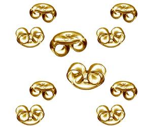 My-Bead 5 Paar Ohrring Verschlüsse Pousetten 4.5mm 925 Silber 24K doppelt vergoldet nickelfrei Ohrmuttern gold DIY