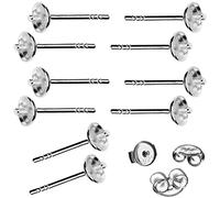 My-Bead 5 Paar Ohrstecker Perlschalen 925 Sterling Silber hypoallergen Rohlinge für Perlen Ohrschmuck DIY