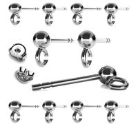 My-Bead 5 Paar Ohrstecker Rohlinge 925 Sterling Silber Ø 3mm Kugel Schmuckherstellung Ohrringe DIY