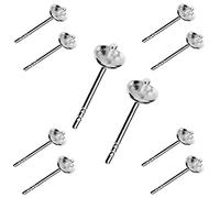 My-Bead 5 Paar Ohrstecker Rohlinge 925 Sterling Silber inklusive Ohrmuttern Schmuckherstellung basteln Steine und Perlen DIY