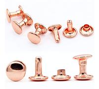 My Belt - 50 Stück Hohlnieten für Leder, Ledernieten 8mm Rosegold, Doppelkappe Nieten, Gürtelnieten Kappe