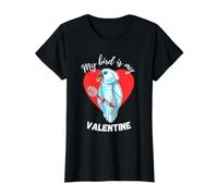 My Bird is My Valentine - Regenschirm Kakadu Papagei Preisgünstiges Grafik-T-Shirt, Damen, Schwarz, M