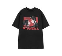My Chemical Romance Unisex-T-Shirt, kurzärmelig, Rosen-Grafik-T-Shirt für Teenager und Erwachsene, Band-Logo, Rockmusik-Bekleidung, alternatives Punk-Merchandise-Fangeschenk, Schwarz, Schwarz - Three