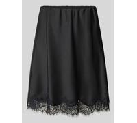 My Essential Wardrobe Satinrock mit Spitze Modell 'Brenda' in Black, Größe 38