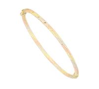 My Gold Damen Armreif Gold Armband Echtes Gelbgold Rotgold Roségold Weißgold 375 (9 Karat) Tri-Color Ø 65mm Milloa S-00561-G685