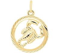 My Gold Damen Herren Kinder Anhänger Sternzeichen Skorpion Gold 333 (Ohne Kette) Echtes Gelbgold (8 Karat) Ø 15mm Rund Tierkreiszeichen Gavno A-04433-G302-Sko