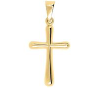 My Gold Damen Mädchen Anhänger Kreuz Gold 375 Echtes Gelbgold (9 Karat) 27mm x 13mm Goldkreuz (Ohne Kette) Estelle V0004498