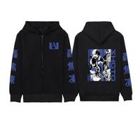 My Hero Academia Zipper Hoodies Schwarz Langarm Bequeme Hip Hop Y2k Manga Pullover Hochwertige Drop Shoulder Cartoon Anime Harajuku Jacken (Color 04,XXS)