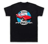 My Icon Art & Clothing De Tomaso Pantera Italian Classic Muscle Car Herren T-Shirt, Schwarz, Large
