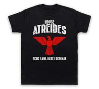 My Icon Art & Clothing Dune House Atreides Here I Am Here I Remain Sci Fi Novel Film Herren T-Shirt, Schwarz, 2XL