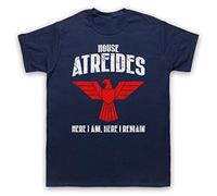 My Icon Art & Clothing Dune House Atreides Here I Am Here I Remain Sci Fi Novel Film Herren T-Shirt, Ultramarinblau, Large