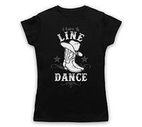 My Icon Art & Clothing I Love to Line Dance Country Barn Dance Damen T-Shirt, Schwarz, XL
