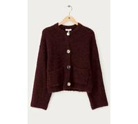 My Jewellery Braune Bouclé-Strickjacke mit Knöpfen und Taschen | My Jewellery XS