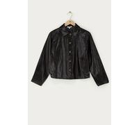 My Jewellery Dunkelbraune PU-Bluse mit Knöpfen | My Jewellery XS