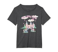 My Little Pony Classic Sunbeam & Moondancer Castle Retro T-Shirt, Damen Große Größen, Anthrazit Meliert, 2X
