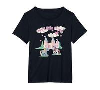 My Little Pony Classic Sunbeam & Moondancer Castle Retro T-Shirt, Damen Große Größen, Schwarz, 2X