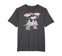 My Little Pony Classic Sunbeam & Moondancer Castle Retro T-Shirt, Herren Große Größen, Anthrazit Meliert, 4X Tall