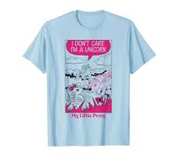My Little Pony Classic Vintage Don't Care I'm A Unicorn Neon T-Shirt, Herren, Himmelblau, S