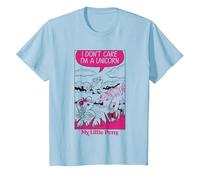 My Little Pony Classic Vintage Don't Care I'm A Unicorn Neon T-Shirt, Kinder, Himmelblau, 104